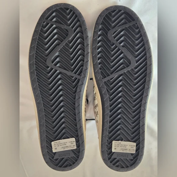 Schutz ST-Mid Rock Sneaker, Women's US Size 8. White/Black/Cream - Picture 7 of 10